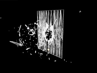 WoodCrackCollision01 piece of wood being thrown into air Low-poly 3D model