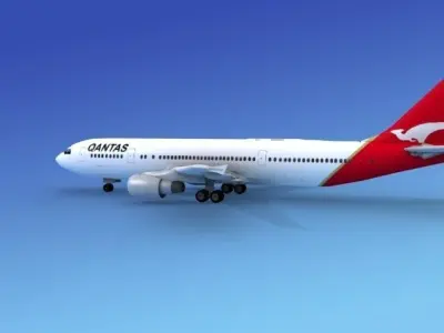 Airbus A300 Qantas 3D model