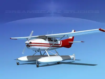 Cessna 182 Skylane Seaplane V02 3D model