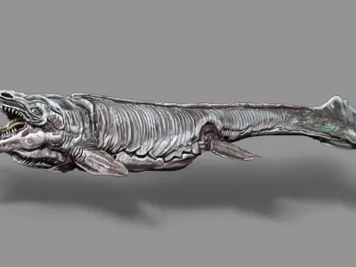Dinosaur Sea Creature ZBrush Sculpt and Polypaint 3D model