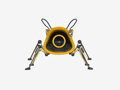 Insect Robot F06 Yellow - SciFi Character Design Low-poly 3D model