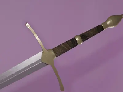 Norman two-handed sword Low-poly 3D model