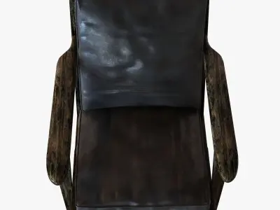 Four Hands Irondale Brooks Lounge Chair in Ebony Black Wash Weat 3D model