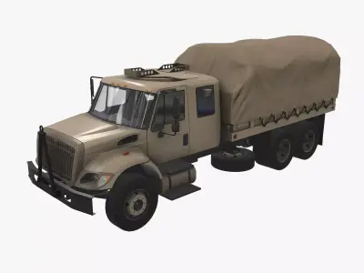 Military Truck Beige Low-poly 3D model