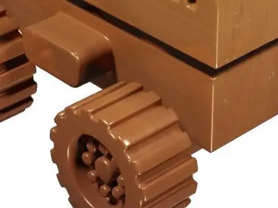 Wooden Bulldozer Toy 3D model