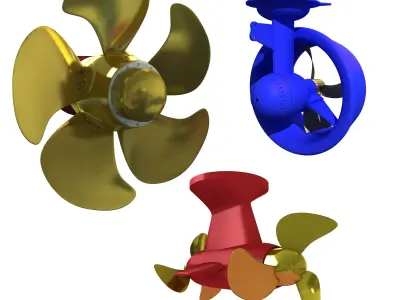 SHIP PROPELLER AND THRUSTER 3D model