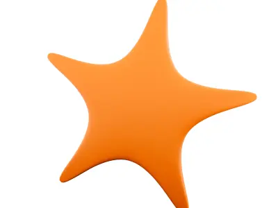 3d  brown Starfish icon 3D model