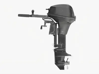 Outboard portable boat motor with tiller used 3D model