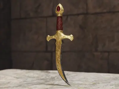 Realistic Game Ready Dagger Set 01 Low-poly 3D model
