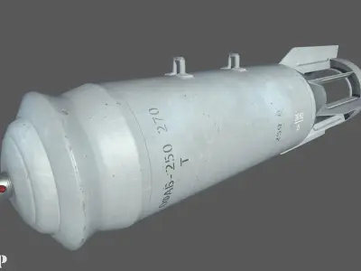 FAB250 Soviet Russian Aircraft Bomb Game Ready PBR Low-poly 3D model