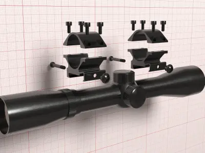 BSA Optics 4x32 scope Low-poly 3D model