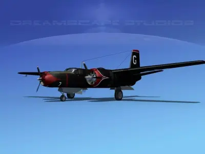 Douglas A-26B Invader V06 3D model