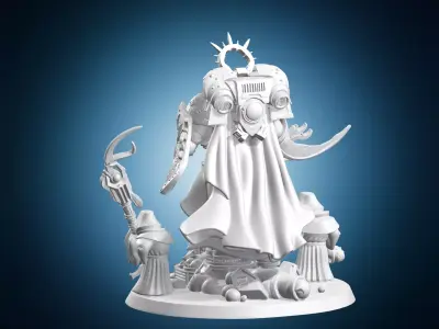 Lion El Jonson Dark Angels Primarch Statue 3D print model
