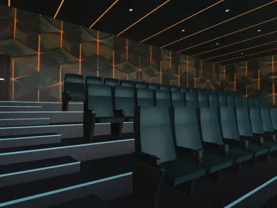 Modern Cinema Hall 07 Low-poly 3D model