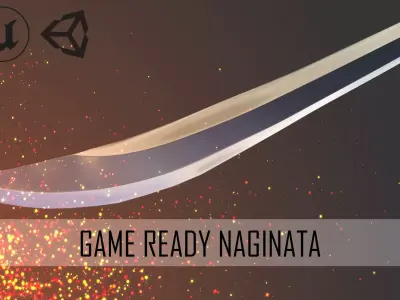 Naginata Game Ready 3D Model sword Low-poly 3D model