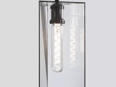 Pendant geometric glass light Triangular prism Free 3D model