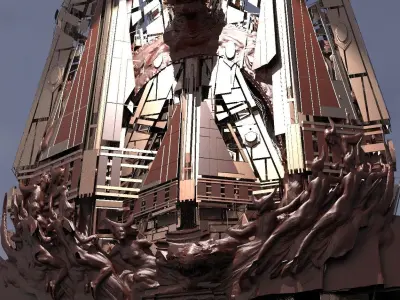 Wizard Dragon Emperor Tower Ruin 6 3D model