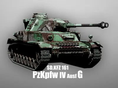 Panzer 4 - PzKpfw IV - Ausf G - Camouflage Livery Low-poly 3D model