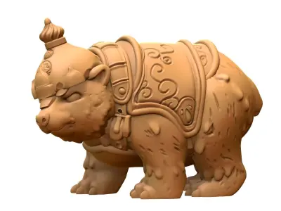 Armored bear 3D model