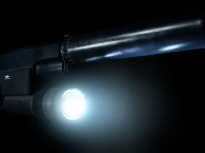  M1911A1 Pistol Flashlight and Suppressor Bundle Pack Low-poly 3D model