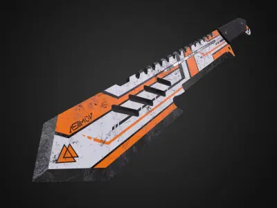 Machete knife Low-poly 3D model