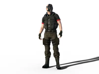 Renegade Soldier Rigged Animated Low-poly 3D model