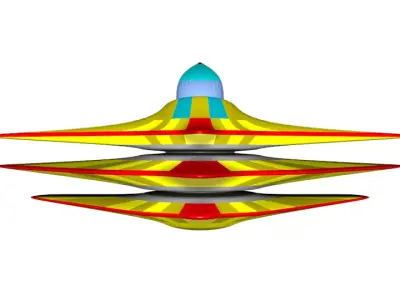 Spaceship flying saucer Low-poly 3D model