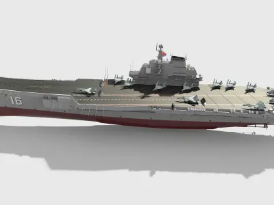 Chinese aircraft carrier CV-16 Liaoning 3D model