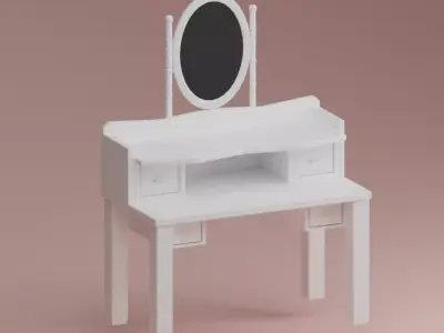 Makeup Table aesthetic mirror blender 3D model Free low-poly 3D model