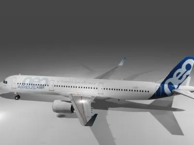Airbus a321neo airbus house livery 3d model Low-poly 3D model