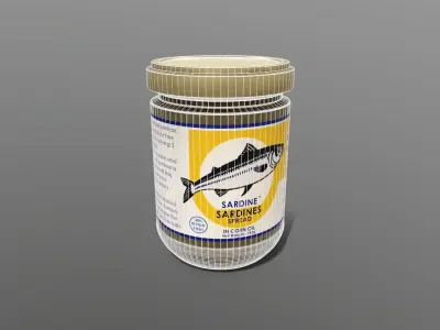 Fish Spread Pates - Sardines Jar Low-poly 3D model