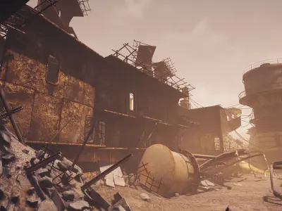 Post Apocalyptic - Unreal Engine - WarGaming Asset Pack  Low-poly 3D model