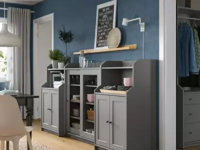 HAUGA storage combination 244x46x116 cm grey 357 EUR IKEA 3D model