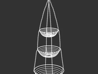  Three-Tier Hanging Basket Models, Silver 