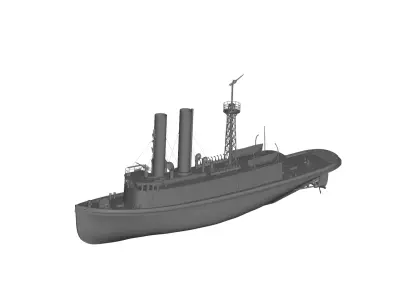 Fireboat ship 3D model