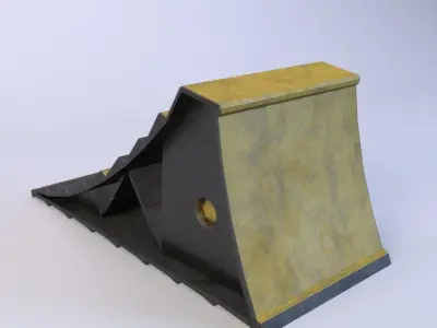 Wheel chock Low-poly 3D model
