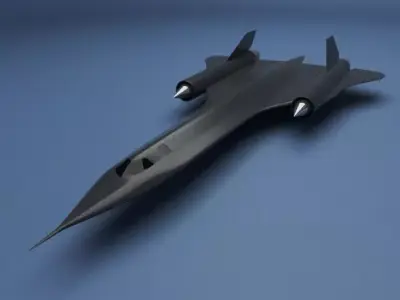 Blackbird SR-71 spy jet Low-poly 3D model
