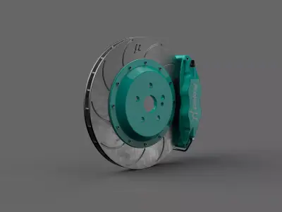 Projectmu brake kit lowpoly Low-poly 3D model