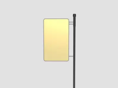 Style advertisement close to a urban street in city 3D model