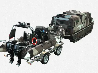 Tracked armored vehicle Low-poly 3D model