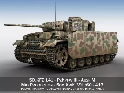PzKpfw III - Panzer 3 - Ausf M - 413 3D model