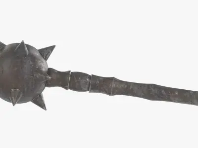 Spiked ball mace medieval 3D model
