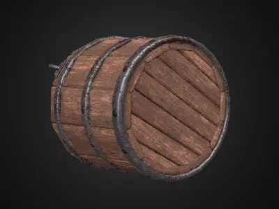 Wooden bucket Free low-poly 3D model buy