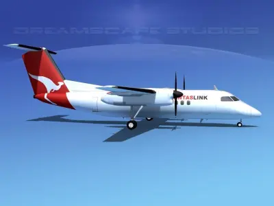 Dehaviland DHC-8 100 Qantaslink 3D model