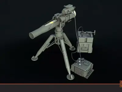TOW-ATGM Low-poly 3D model