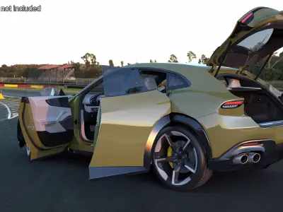 Extreme Sports Crossover Car Olive Rigged 3D model