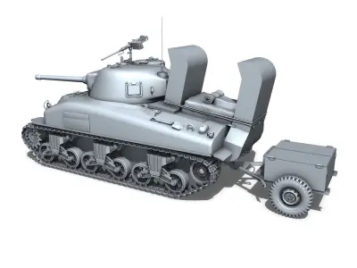 M4A1 Sherman with Deep wading gear 3D model