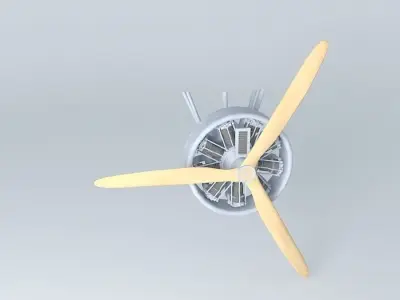 ARGO AIRCRAFTS 9 cylinder radial engine 3D model