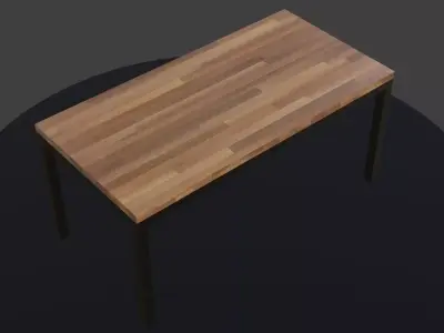 Woodentable 3d model wooden table on circle Free low-poly 3D model
