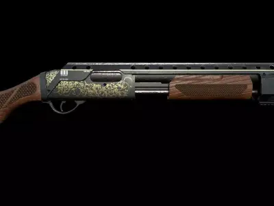 Vintage Shotgun Low-poly 3D model